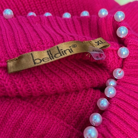 BELLDINI Pink Pearl Embellished sweater NWOT SZ  XL - Picture 8 of 10